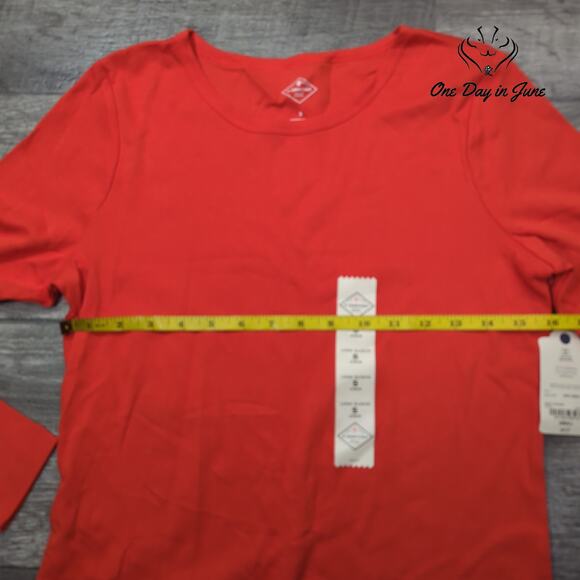 St. John's Bay Long Sleeve Crew Neck Tee Short Size S - Picture 3 of 5